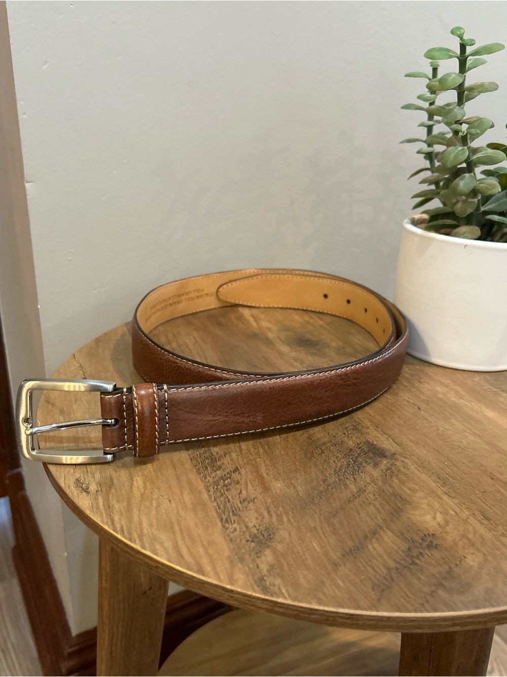 Kirkland Signature Italian Full Grain Leather Belt Brown Size 38